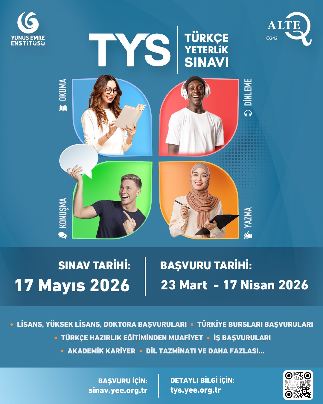  Yunus Emre Enstitüsü Türkçe Yeterlik Sınavı (TYS) Duyuru